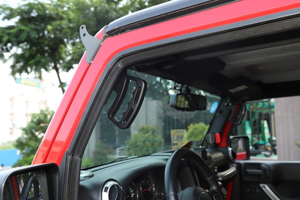 Front Aluminum Grab Handles Grip Handle Bars for Jeep Wrangler JK JKU 2007-2018