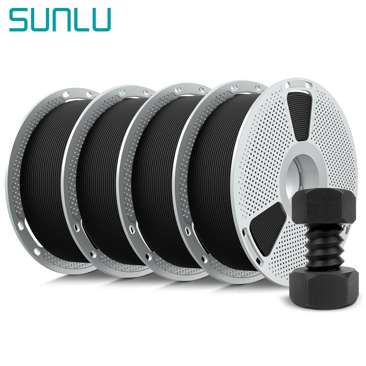 SUNLU PA6-CF Carbon Fiber Nylon Filament 1.75mm 4*1KG Stiff & Heat Resistant