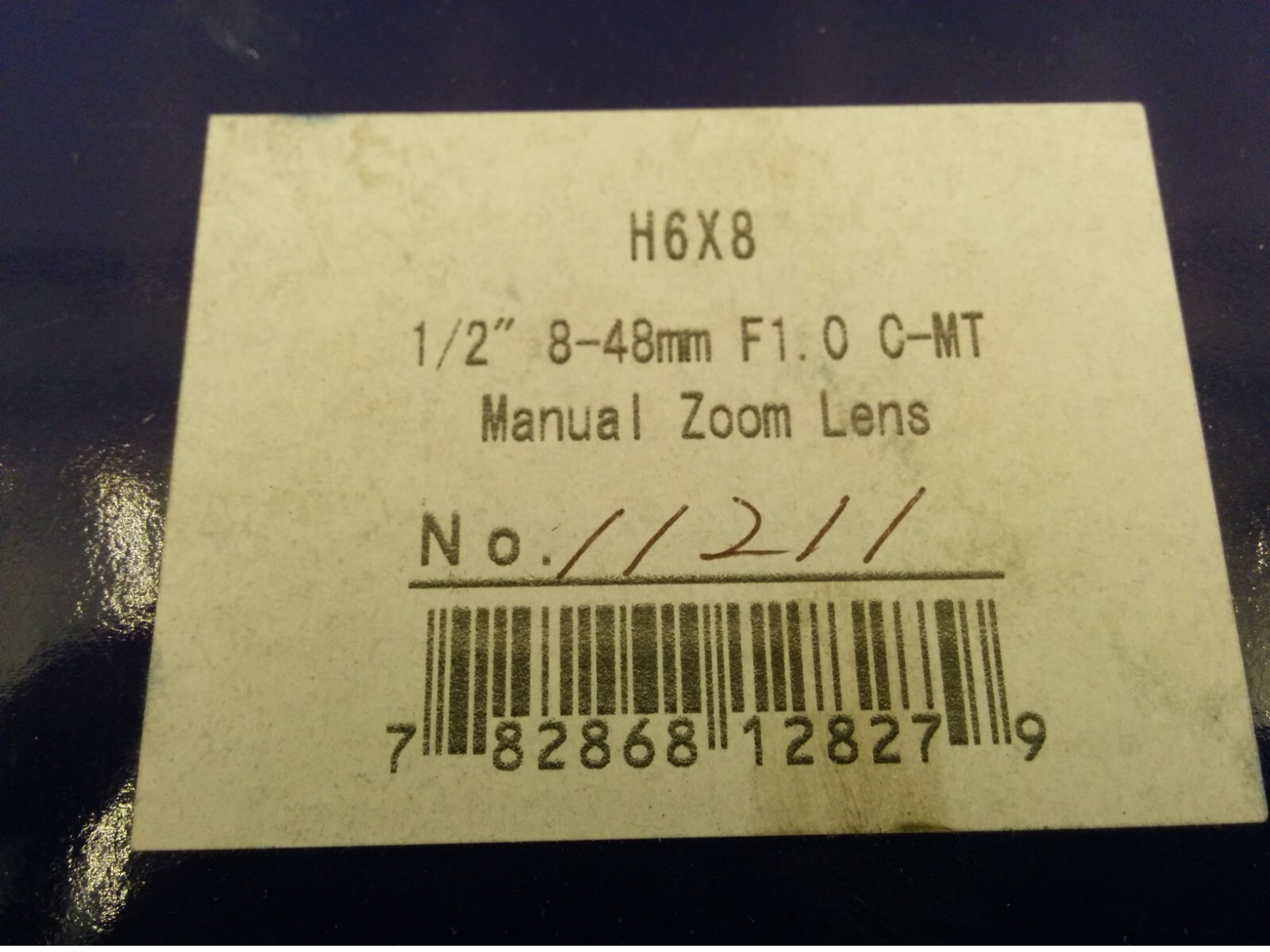 RAINBOW H6X8 MANUAL TV ZOOM LENS, 1/2" 8-48mm F1. 0 C-MT, NIB