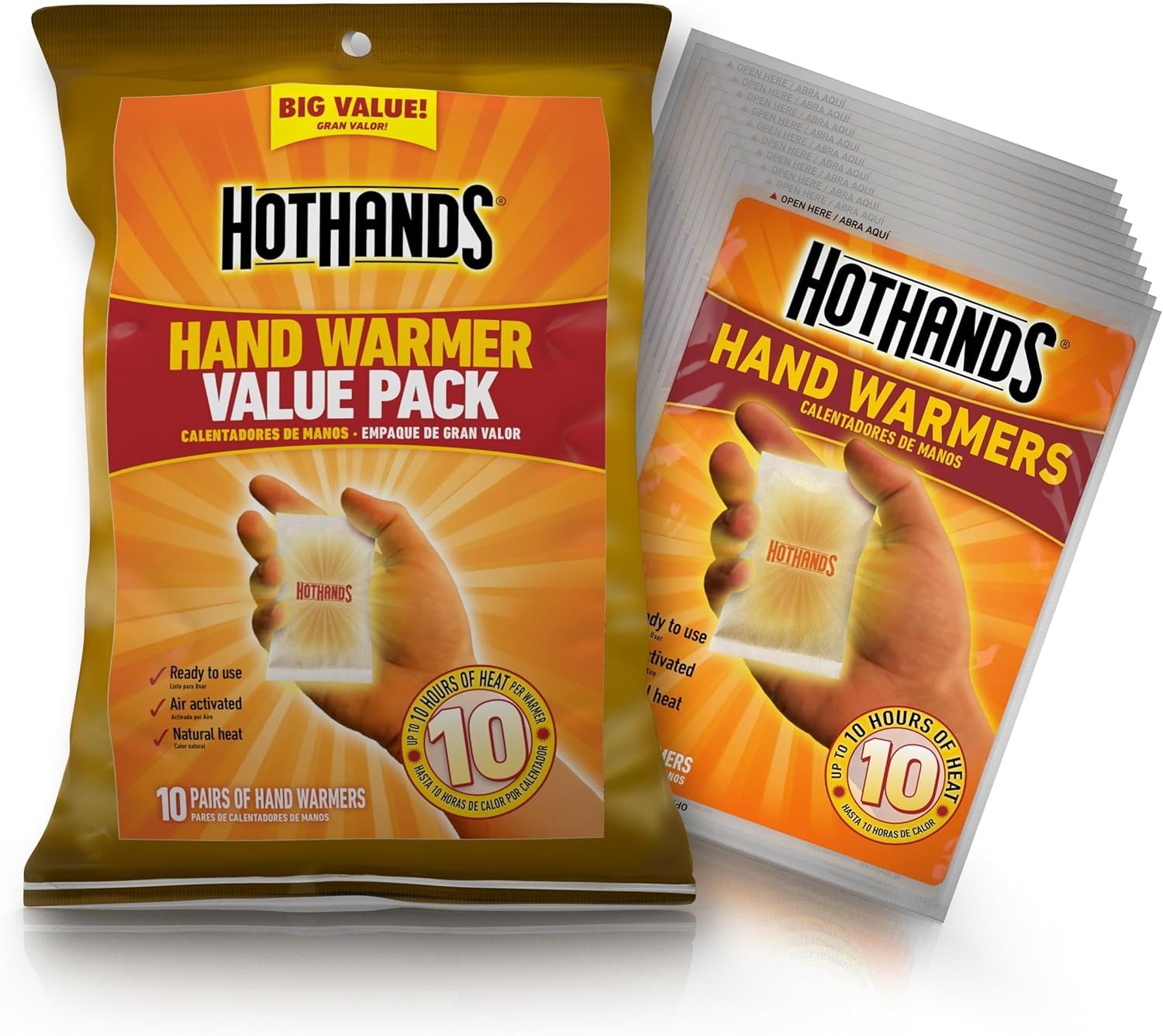 HotHands Hand Warmers Value Pack 10 Count Long Lasting Heat