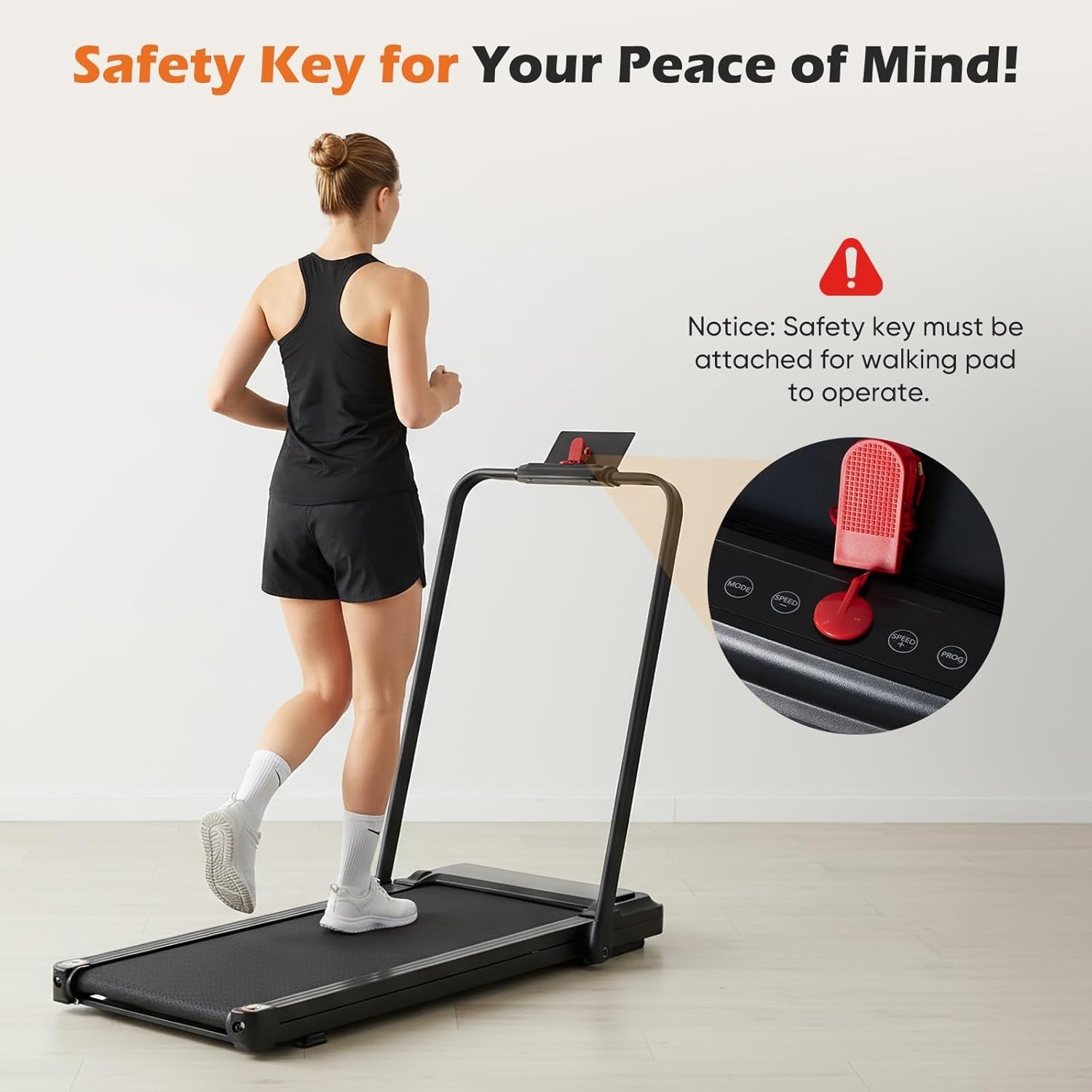 VITABELLA HOME Walking Pad Treadmill for Home, Under Desk Treadmill w/Handle Bar