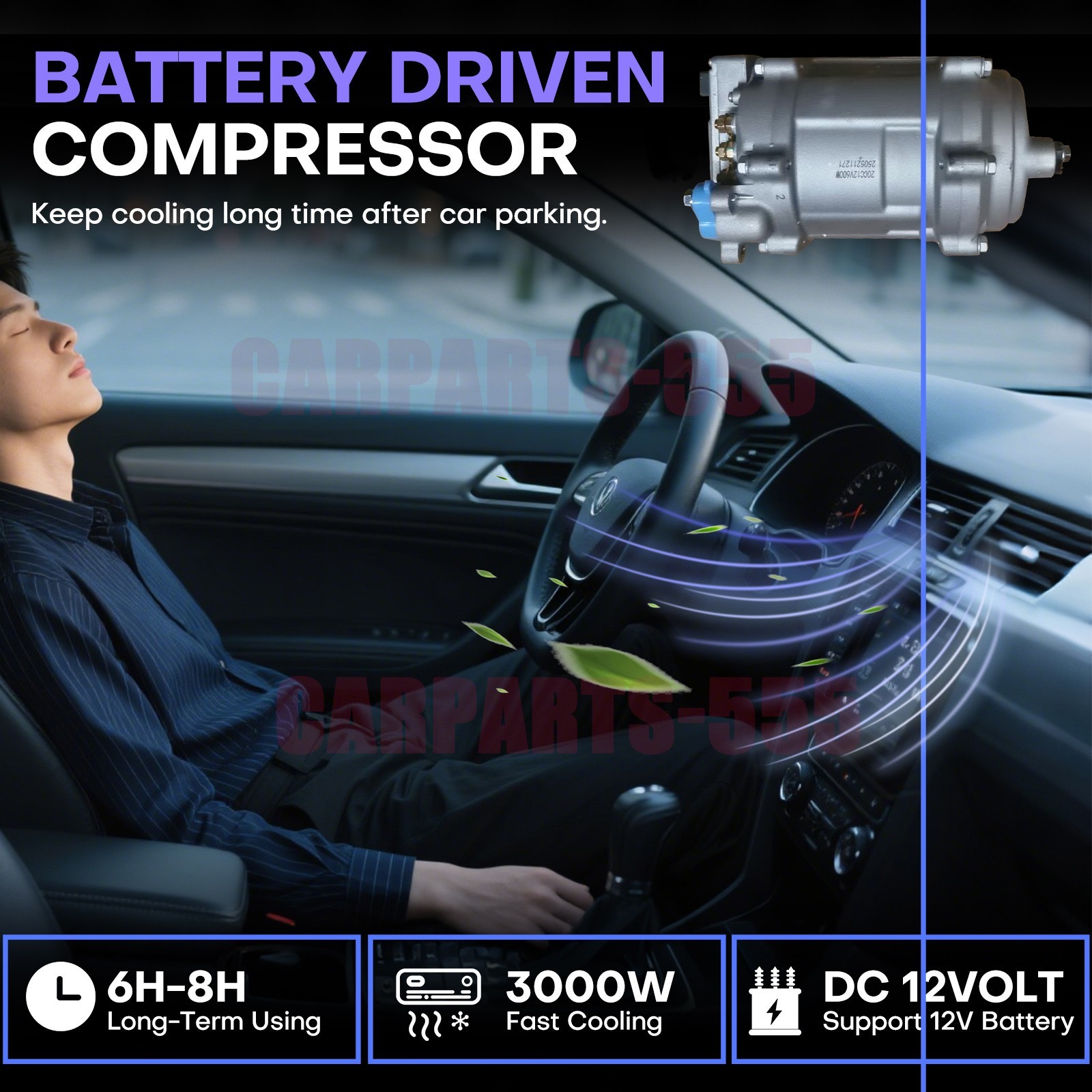 12V Universal Electric Underdash Air Conditioning 11000BTU Cool A/C Kit Auto Car