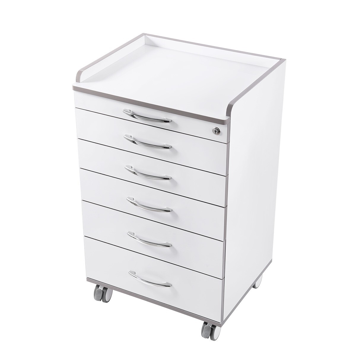 5 Drawers Dental Medical Storage Cabinet Mobile Rolling Utility Storage Cart