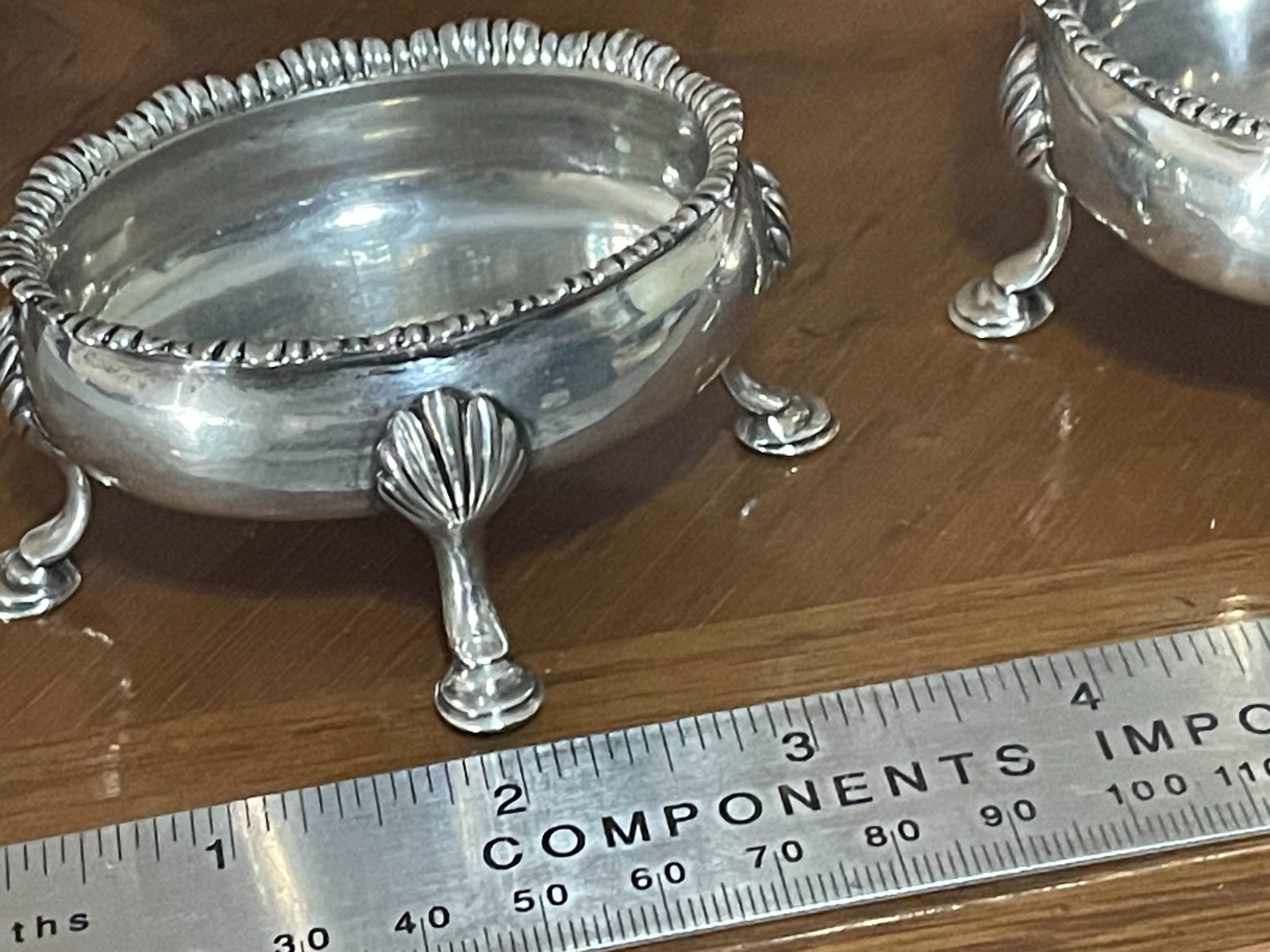 1775 Sterling Silver footed salt cellars Robert Hennell