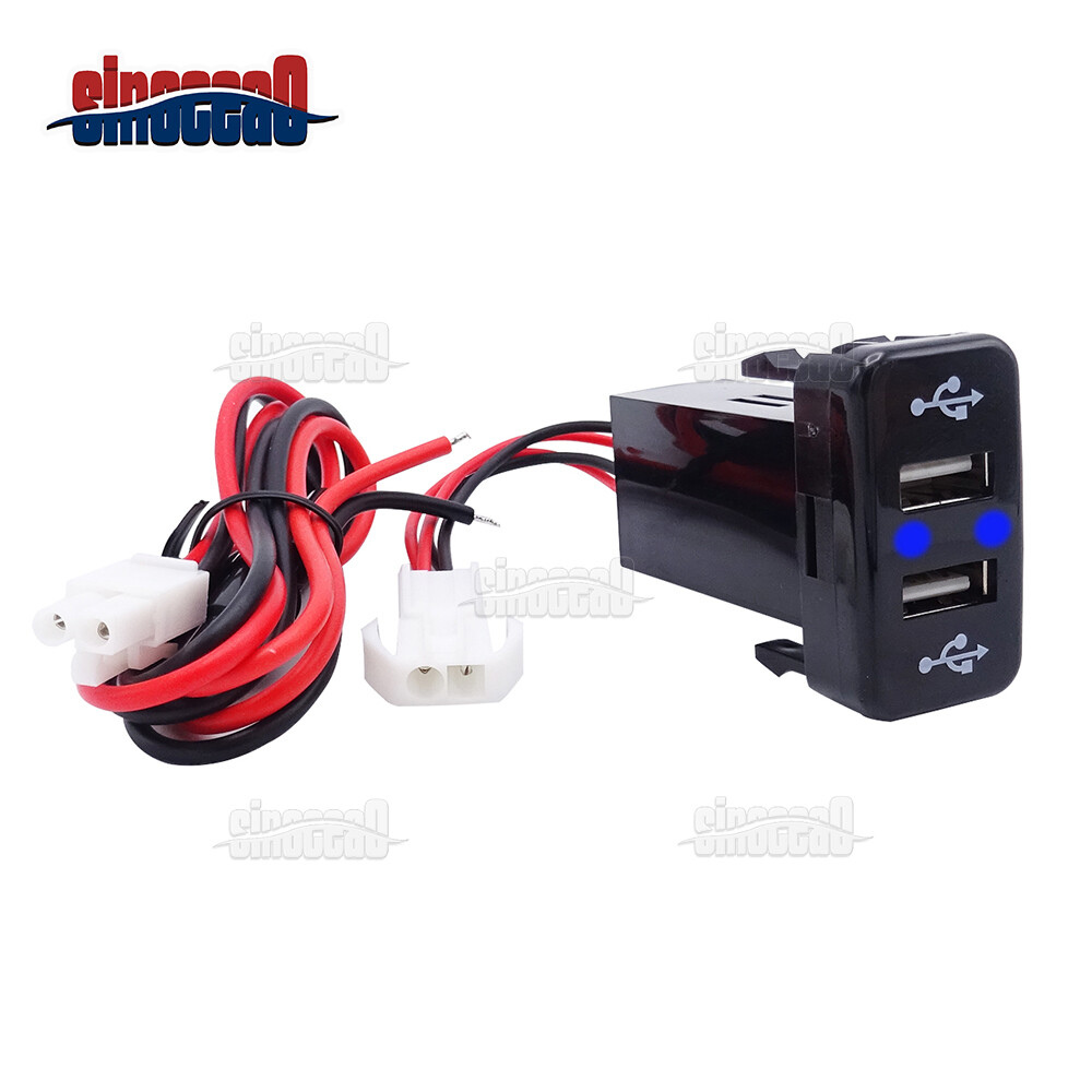 2.1A Dual USB Ports Power Socket Charger Button for Toyota Tacoma Tundra 4Runner