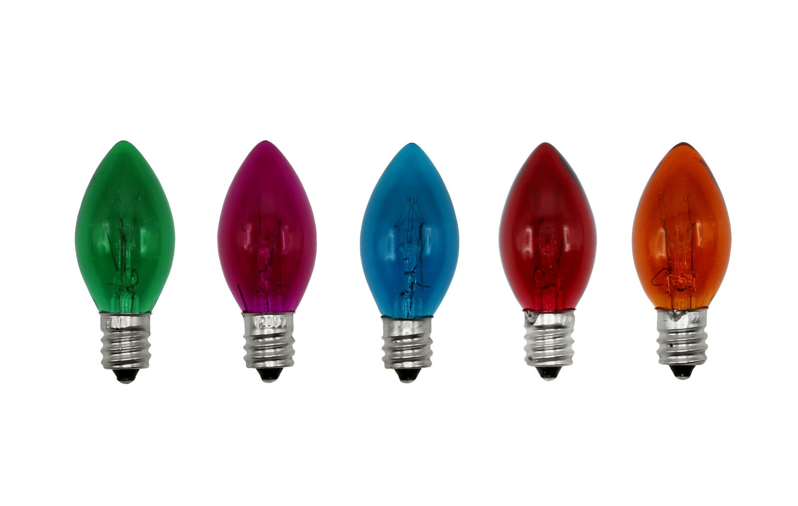 25 Random Blinking Assorted Color Light Bulbs, 7 Watt, C7 Candelabra Base