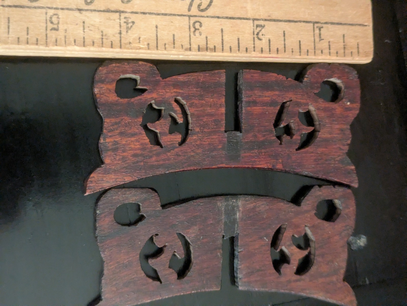 Vintage Chinese Carved Wooden Display Stand Vase Art Base Used