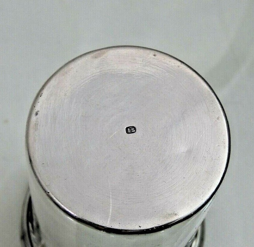 ANTIQUE SILVER KIDDUSH CUP BEAKER GERMAN or EASTERN EUROPEAN Judaica 19C