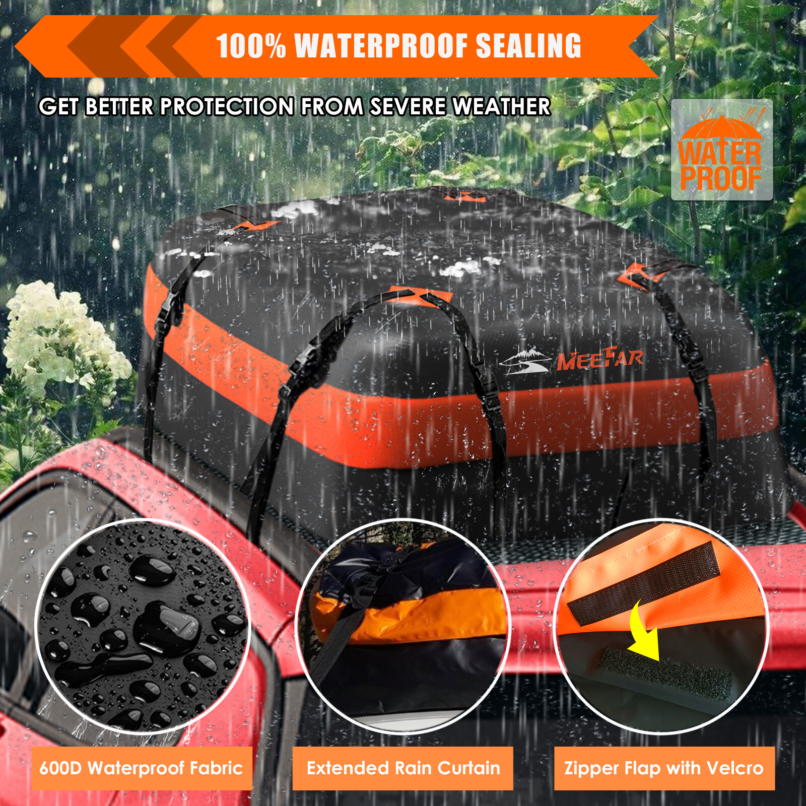 Universal Roof Rack Cargo Carrier Basket SUV Top Luggage Holder & Waterproof Bag