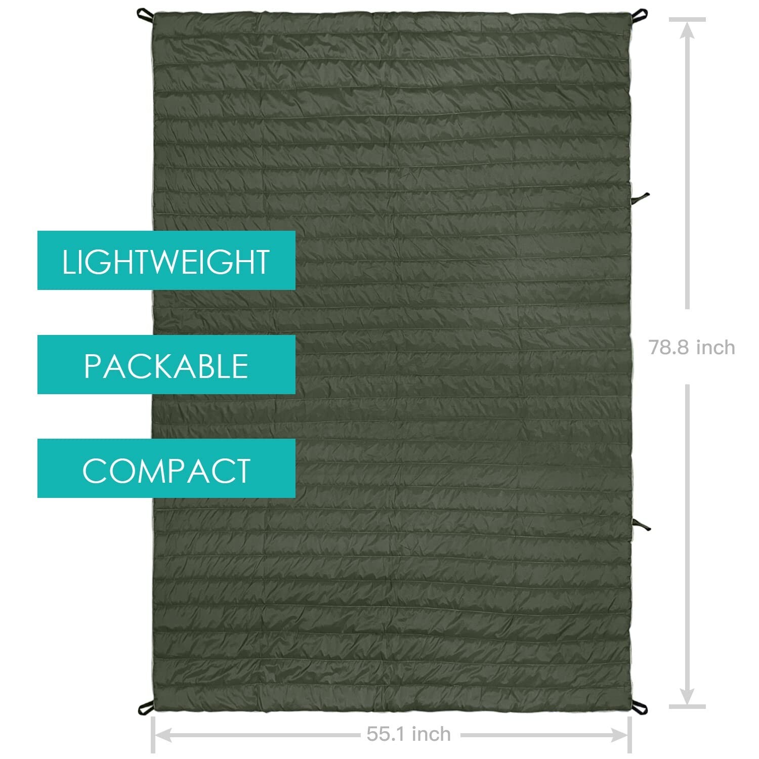 Camping Blanket - Puffy, Packable, Lightweight 55 X 78 for Beach Stadium Camp