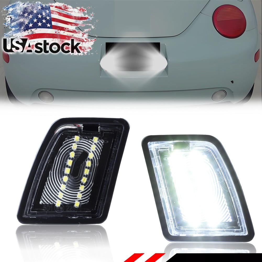 2X White LED License Plate Lights For 98-05 VW Beetle & 03-05 Beetle Convertible