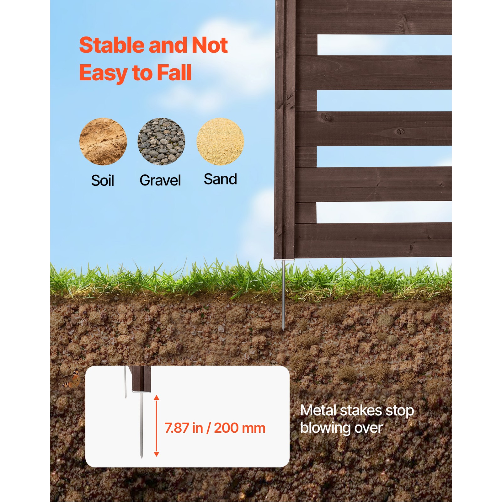 Uimoso 48" x 37" Air Conditioner Fence Privacy Fence with 3 Panels for Trash Can