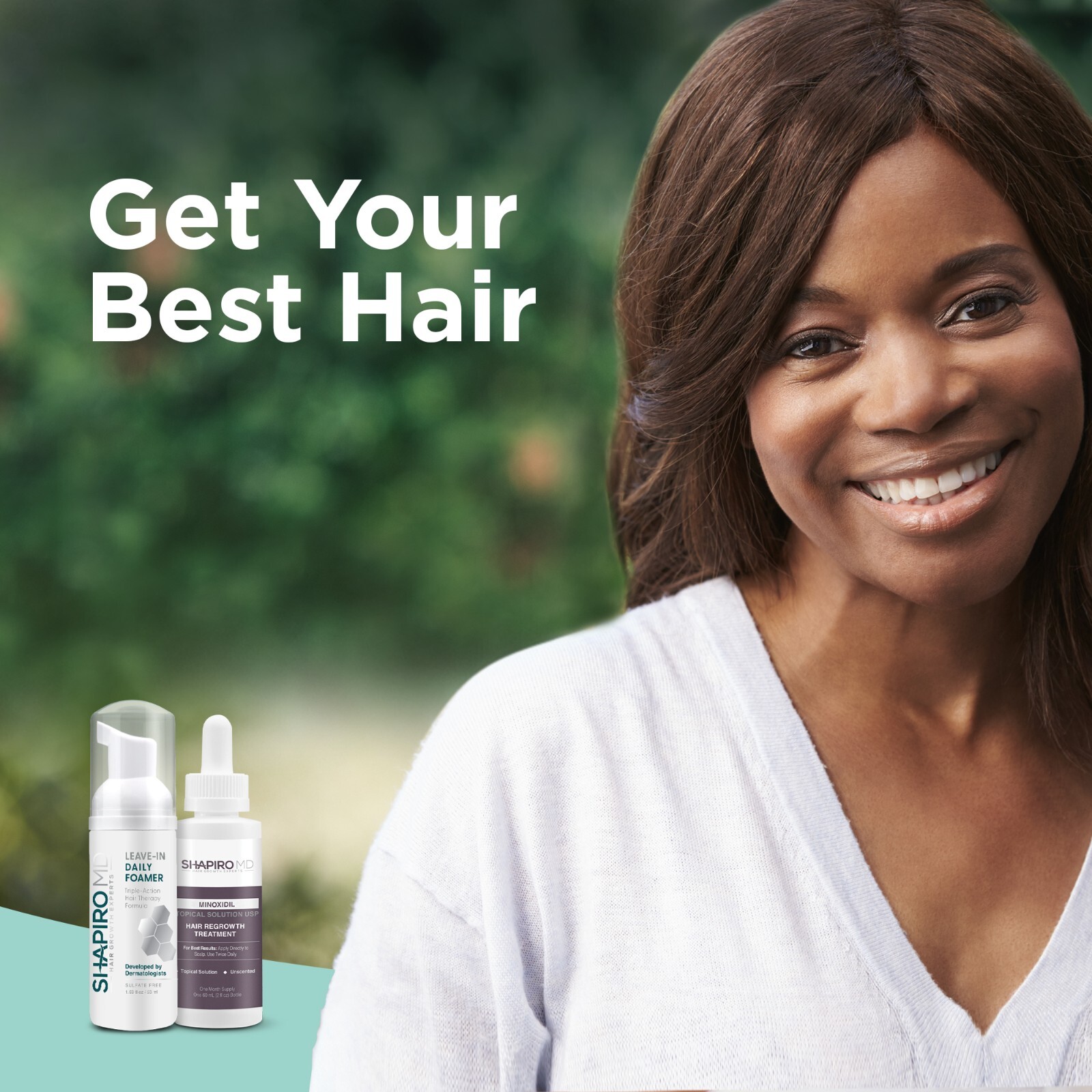 Women's Hair Regrowth Set: 2% Minoxidil for Hair Growth, Hair Loss Daily Foam