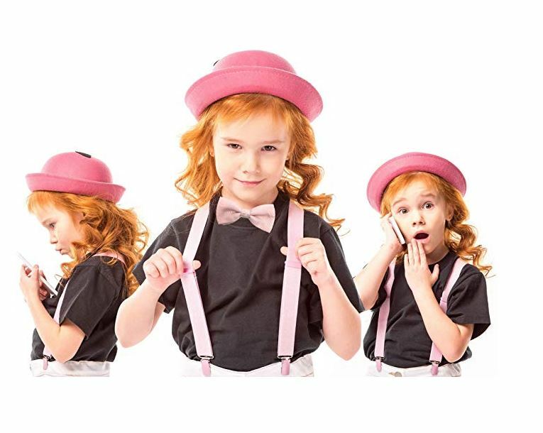 Beige Color toddler bow tie and suspenders set for baby, 5 to 6 years old boy