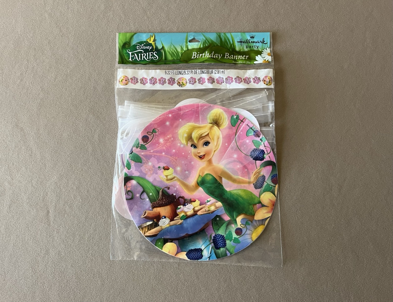 Disney Fairies Tinker Bell Birthday Banner By Hallmark~9.22 Feet Long, Brand New
