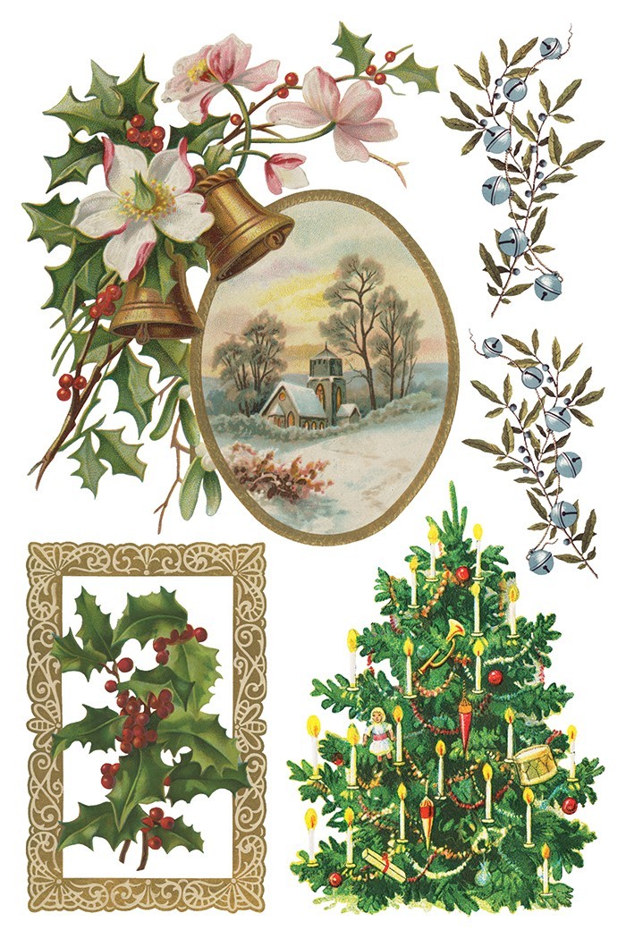 Iron Orchid Designs IOD Christmas Joy Transfer - (8) 8x12 Sheets NEW!!!