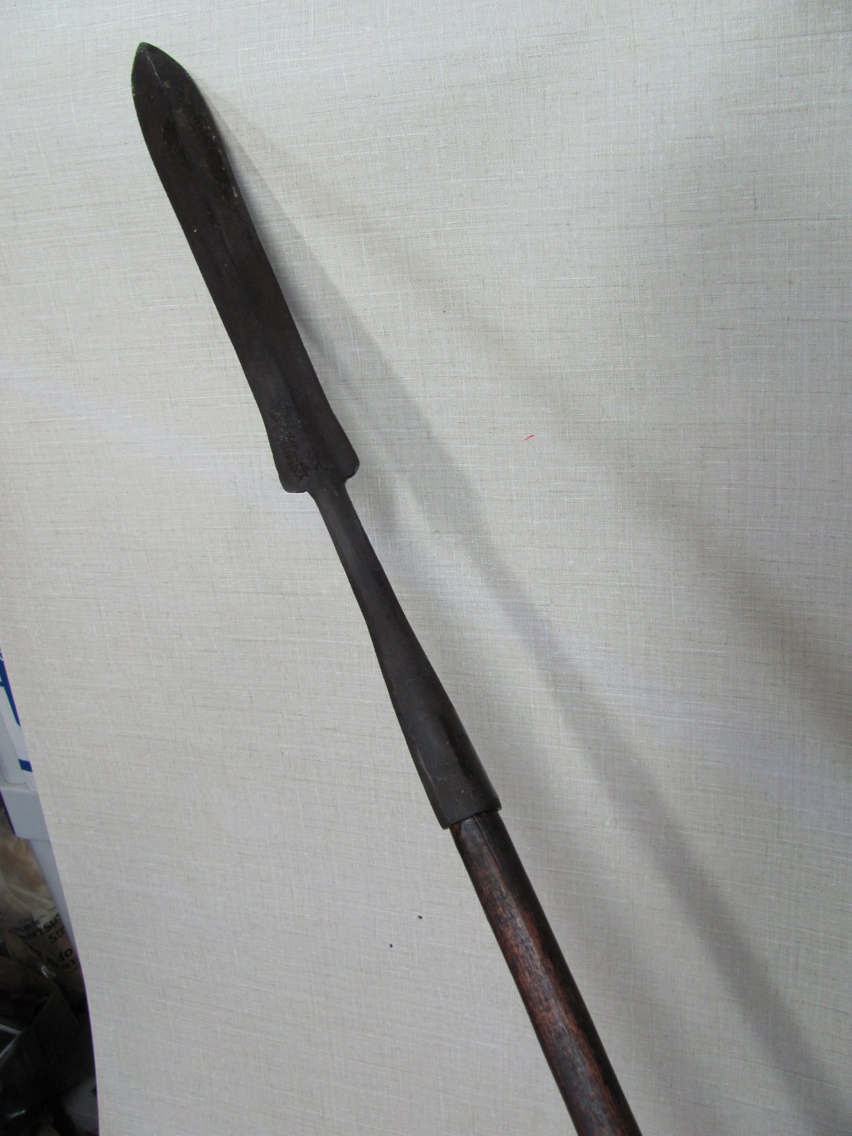 MAASAI SPEAR ASSEGAI TWO-SECTION AFRICAN LION SPEAR 66 INCHES HAND FORGED GOOD
