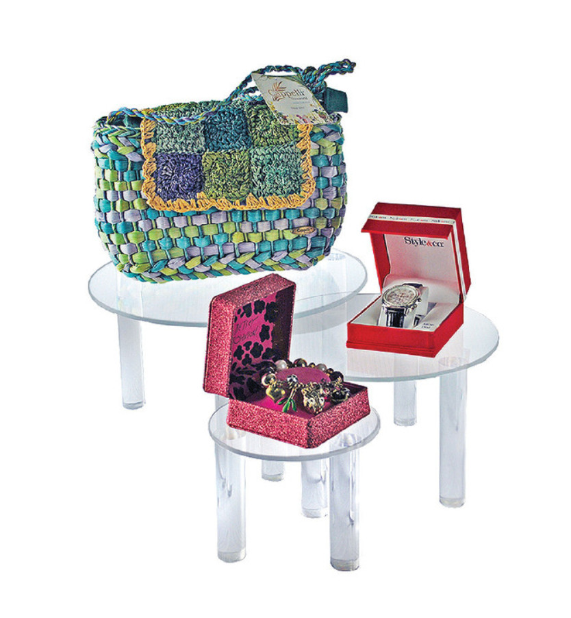 Azar Displays 3-Piece Acrylic Small Round Riser Set