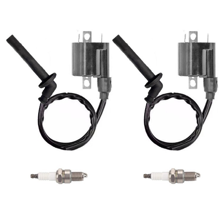 2X IGNITION COIL +Spark Plug FOR Kawasaki 2008-2012 EX250 250 Ninja