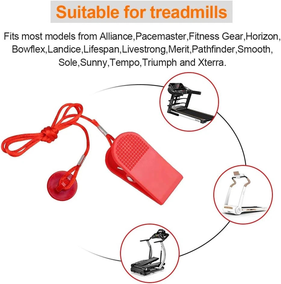 Universal Treadmill Safety Key Magnet Clip Replacement for Most Models 3ft Cord