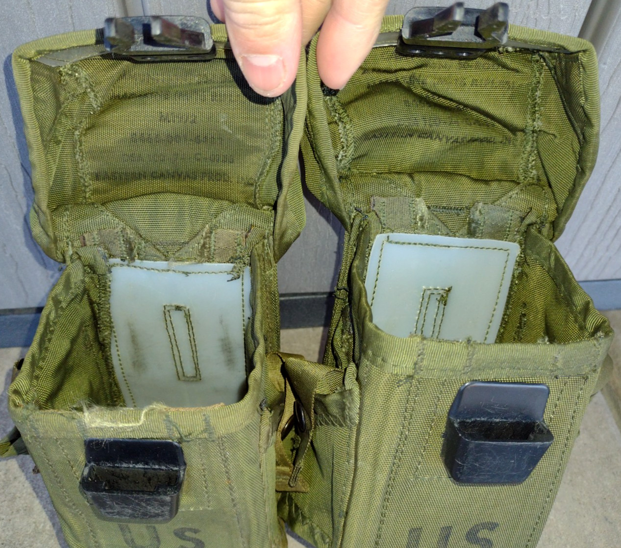 SET OF 2 USGI M1972 MARKED 30rd MAG POUCH LC1 ALICE TRIPLE MAG POUCH 1974 DATED