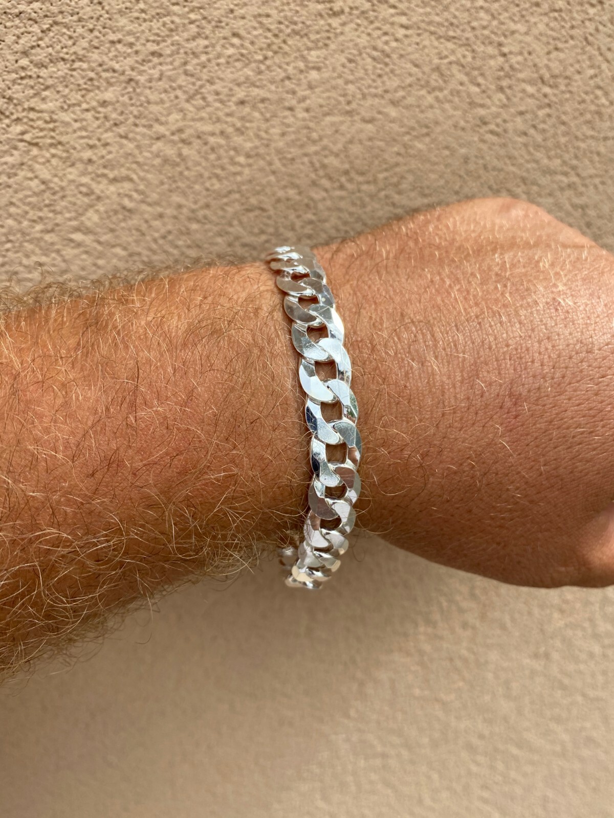 Real Solid 925 Sterling Silver Flat Curb Cuban Link Bracelet 3-10mm ITALY MADE