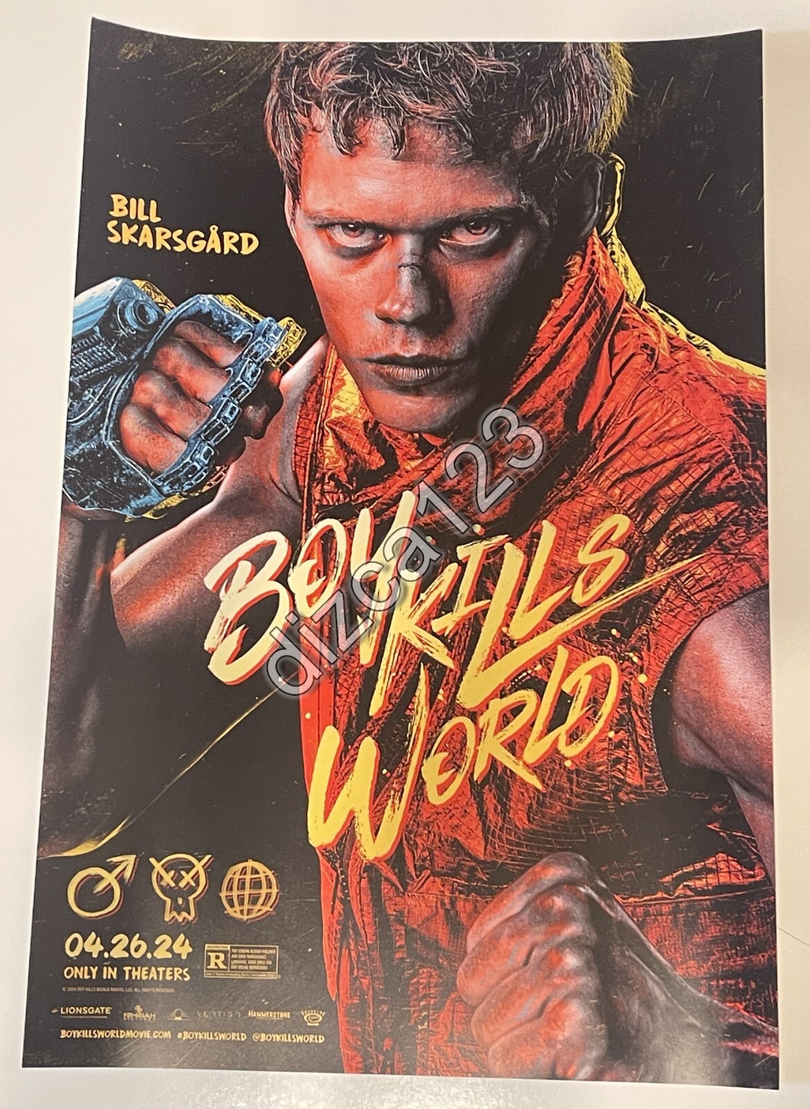 Wondercon 2024 Poster Boy Kills World Bill Skarsgard Lionsgate 13.5 x 20