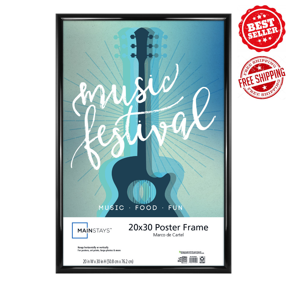 20" x 30" Trendsetter Poster and Picture Frame Home Office Wall Decor, Black