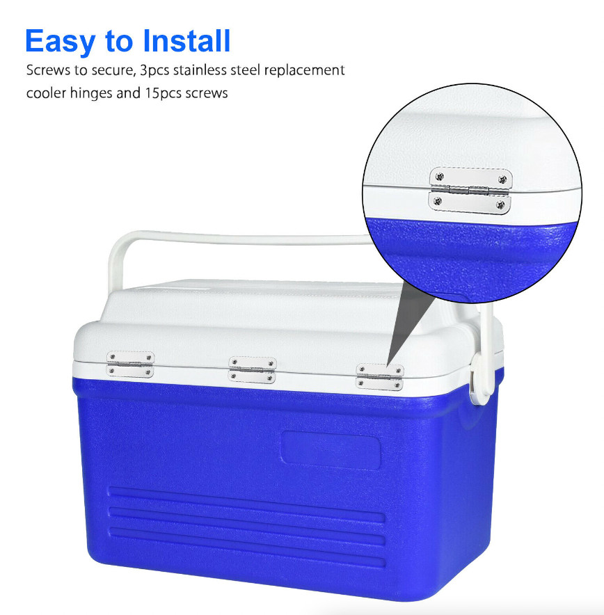 1-100 Stainless Steel Cooler Hinges & Screws Replacements For Igloo Cooler Parts