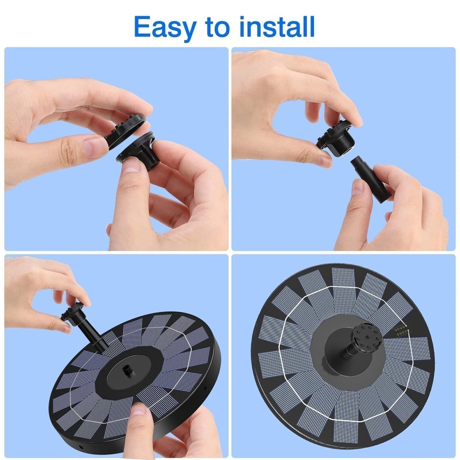 Submersible Bird Bath Solar Fountain Floating Water Pump