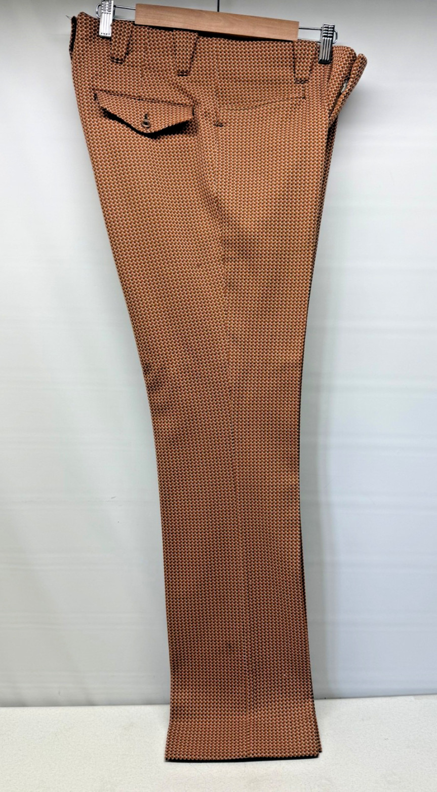 Vtg 60-70s H BAR C Ranchwear Mens 34x32 Multi Color Washable Poly Western Slacks