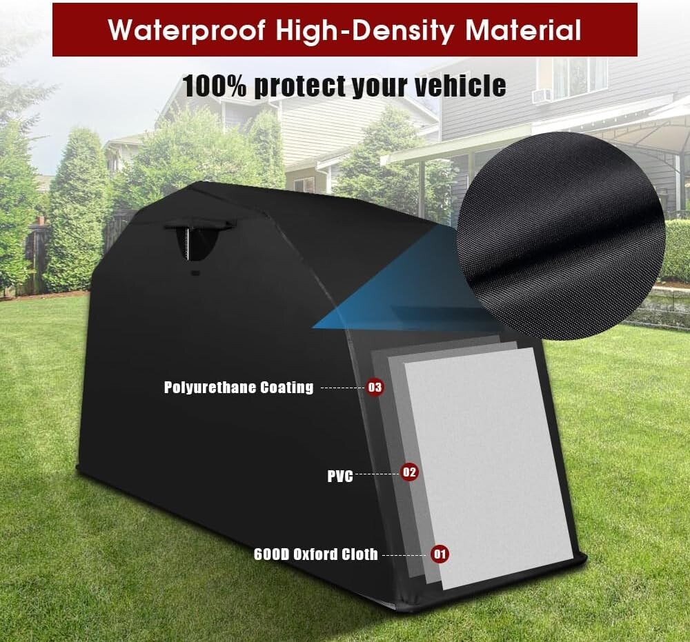 Motorcycle Covers Waterproof Outdoor Storage Sheds 136"x54" x75" Heavy Duty