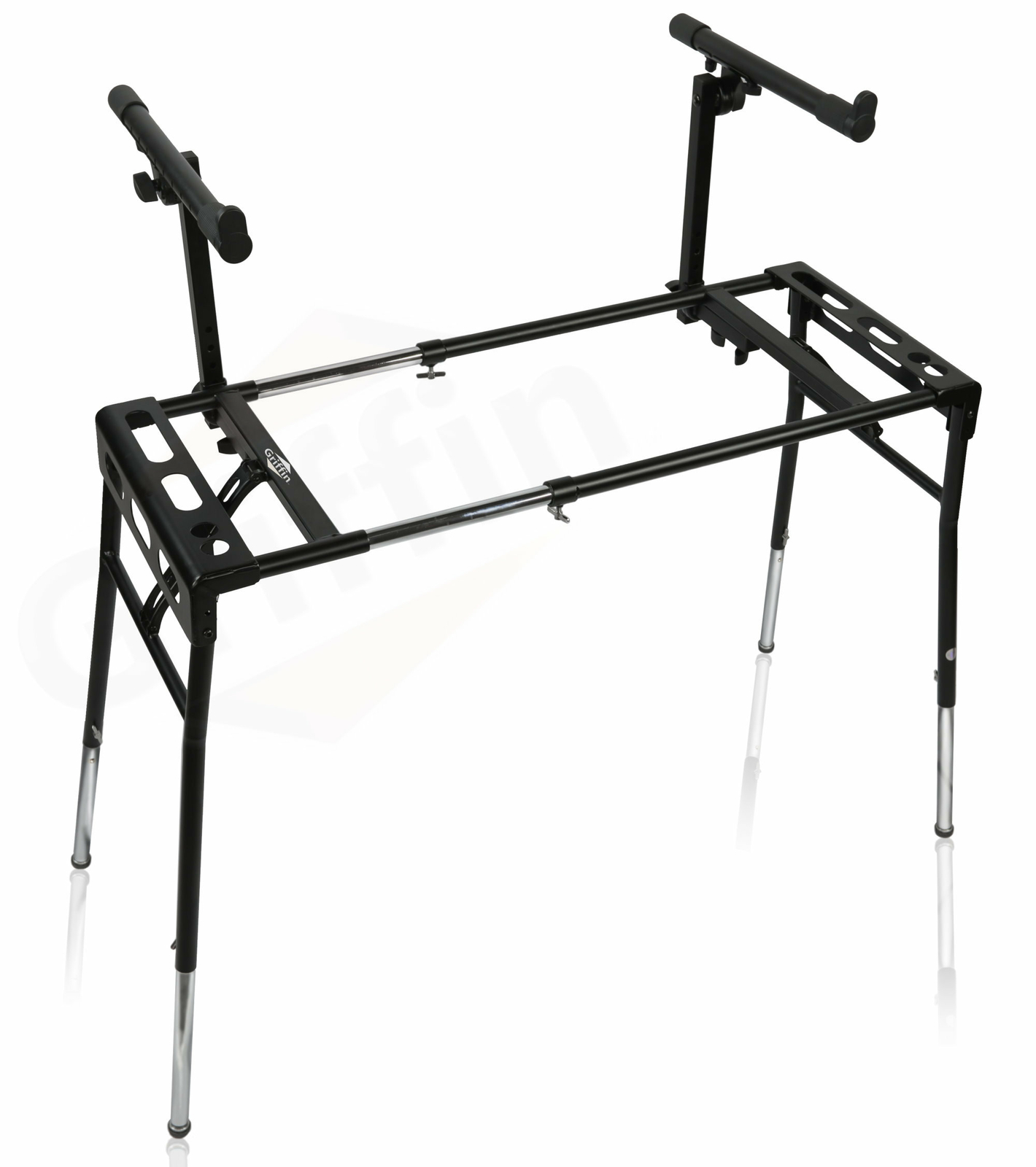 Keyboard Stand DJ Workstation Table Top Piano Holder 2-Tier Double Studio Mount