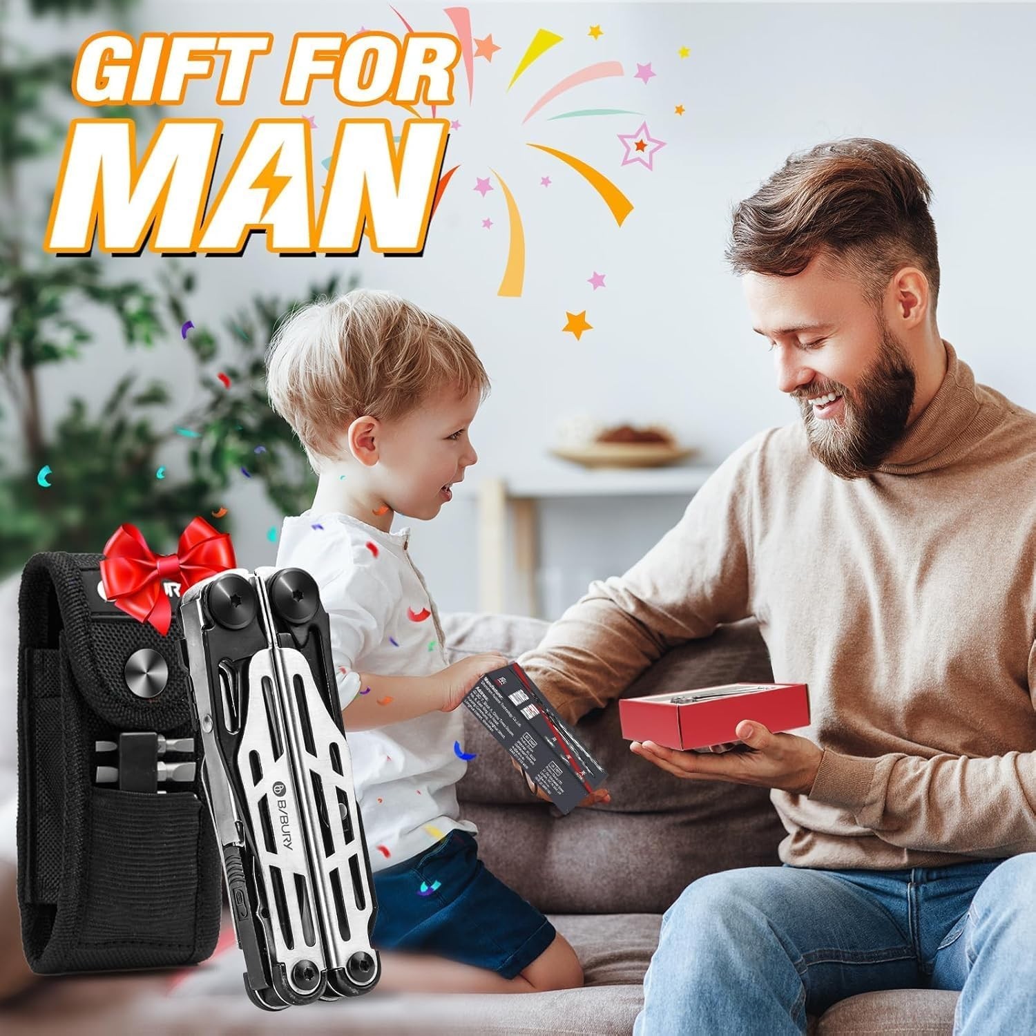 BIBURY Multitool Pliers Pro Stainless Steel 31-in-1 Multitool Pliers for Camping