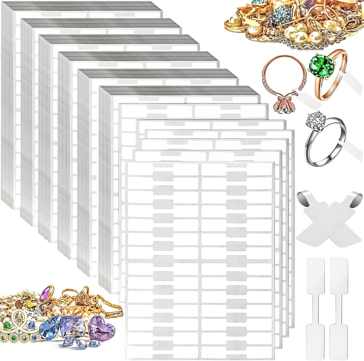 500 or 2000 Pcs Blank Jewelry Price Tags Jewelry Stickers Necklace Ring Display