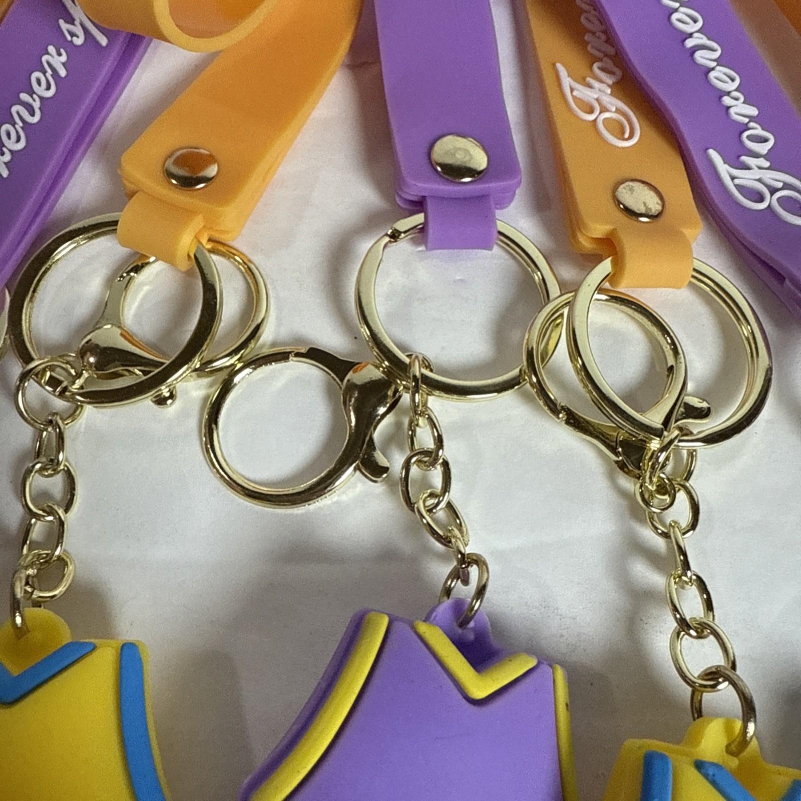 Adidas Sports Jersey Keychains 8" Purple/Yellow Forever Sports 12 Total