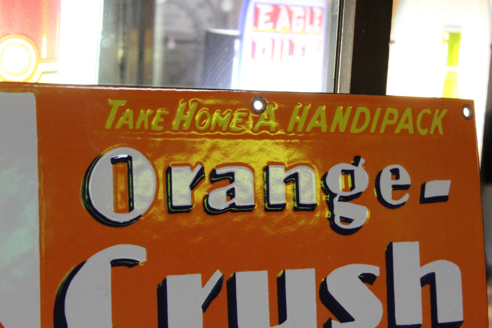 RARE ORANGE CRUSH HANDIPACK SODA POP DEALER PORCELAIN METAL SIGN COKE PEPSI GAS
