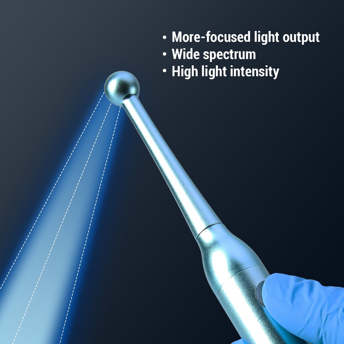 Dental Wireless Cordless 1S LED Cure Curing Light Lamp 2300mW 10W Resin Cure