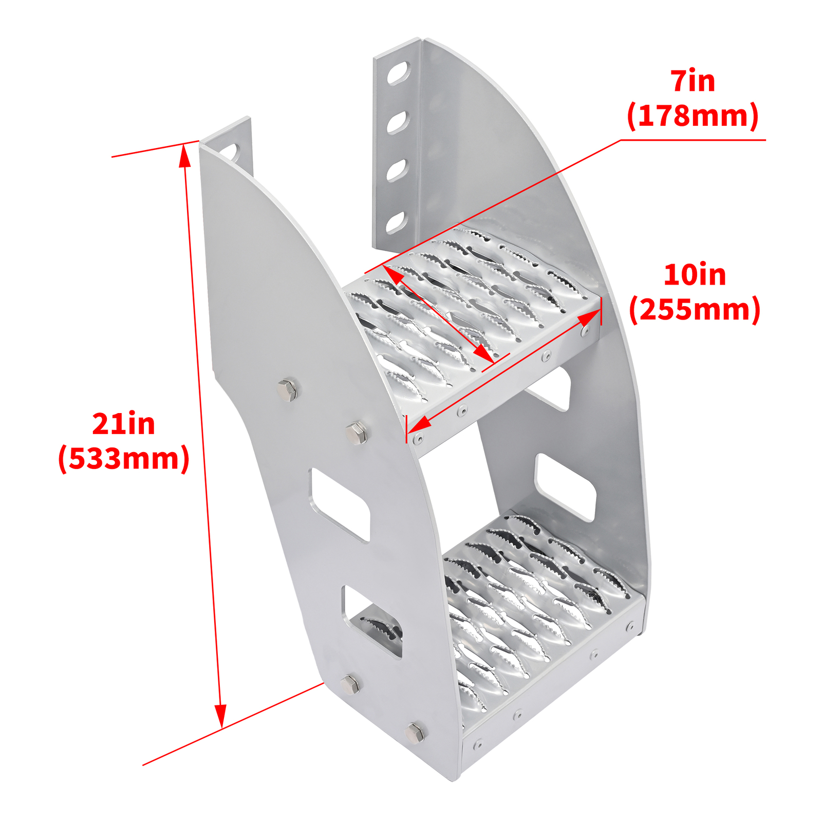 10'' Truck Frame Step Mounted Side Step For Peterbilt Frame Semi Truck Aluminium
