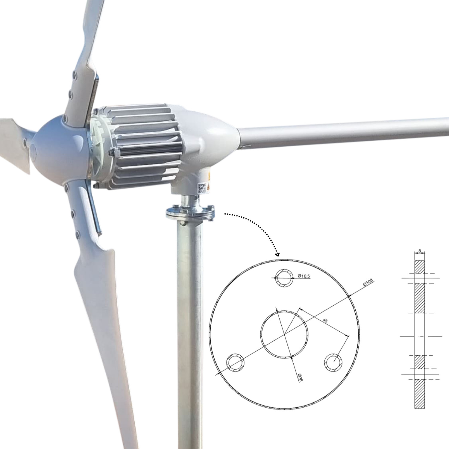 iSTABREEZE 2000W 48V Wind Turbine Generator – Efficient Wind Power for Off-Grid