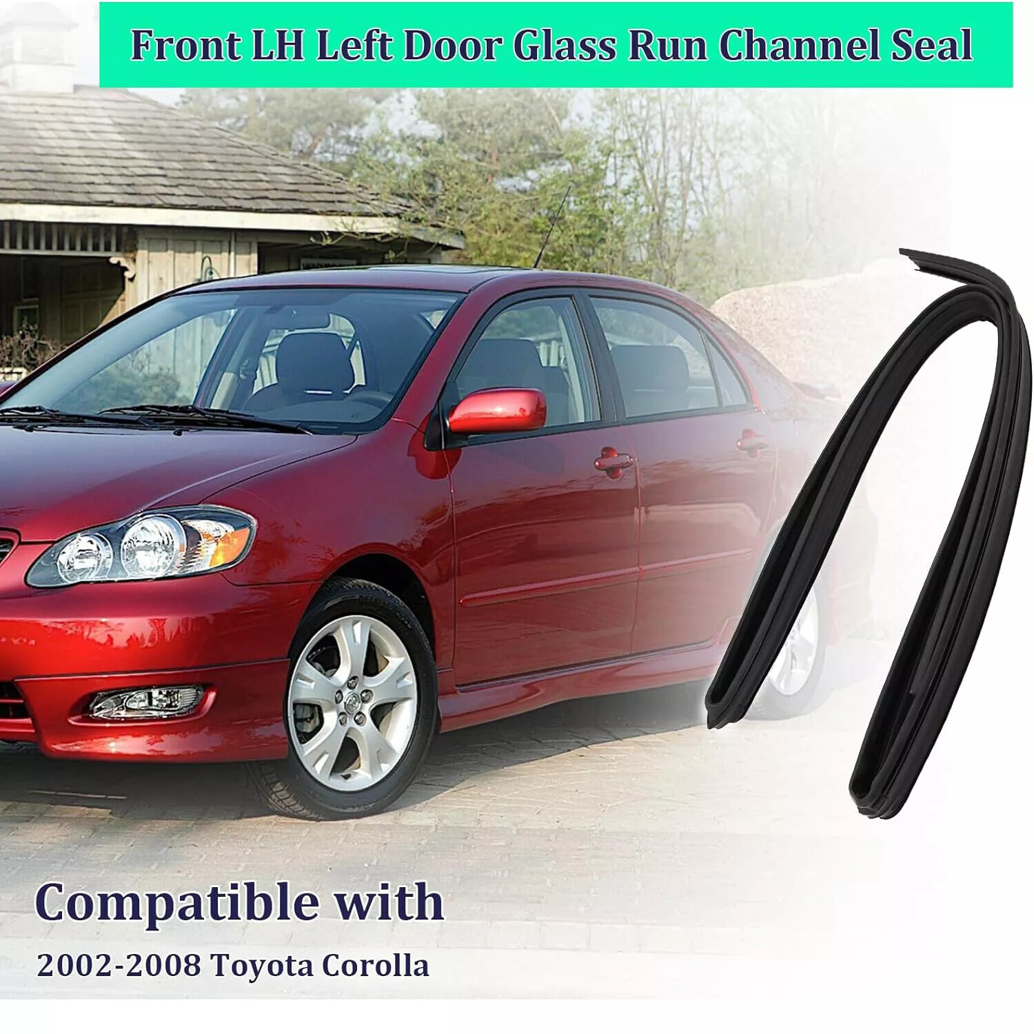 Front LH Left Door Glass Run Channel Seal for Toyota Corolla 2002-2008 USA