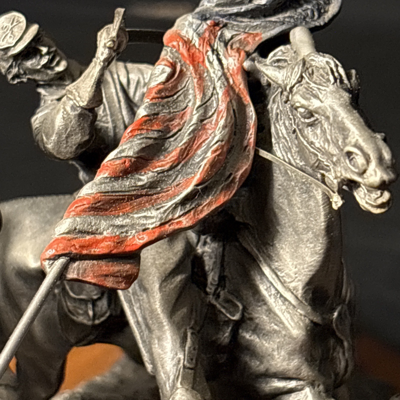 "Gaine's Mill" Civil War Sculpture FJ Barnum 1989 Ltd Ed #1184/2500 Pewter Wood