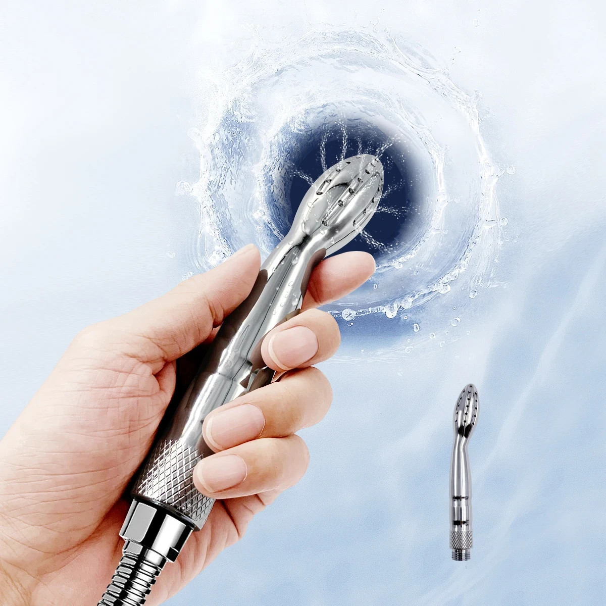 Men Shower Enema System Vaginal Anal Cleaner Tube Wash Metal Colon Douche Nozzle