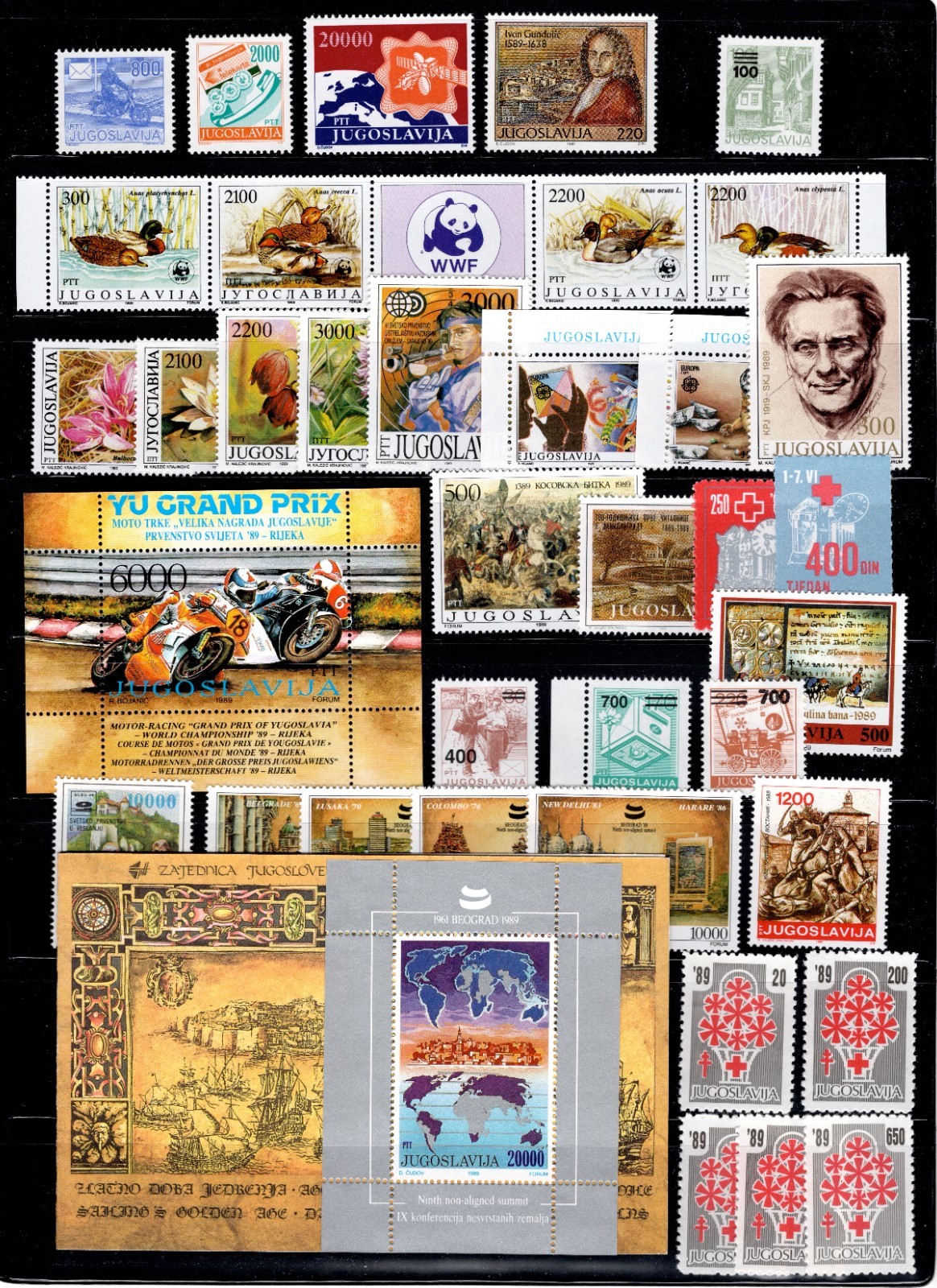 Yugoslavia Sc#1938/RA87, 1989 Collection: 30+ Stamps+ 2 SS+1 Booklet Mint NH OG