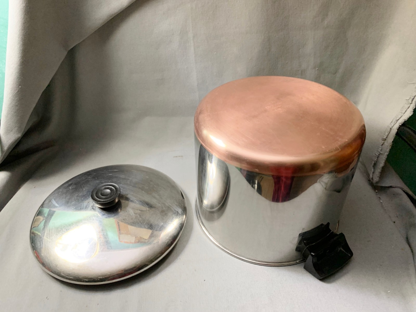 Vtg Revere Ware Stock Pot Dutch Oven 8 QT Copper Clad Bottom ROME NY 1979 RARE