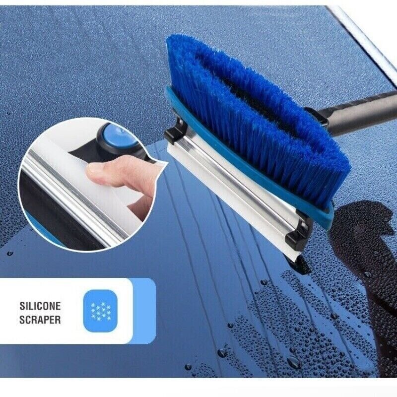 CarCarez 3-IN-1 Snow Brush with Ice Scraper Extendable for Car SUV Foam Grip