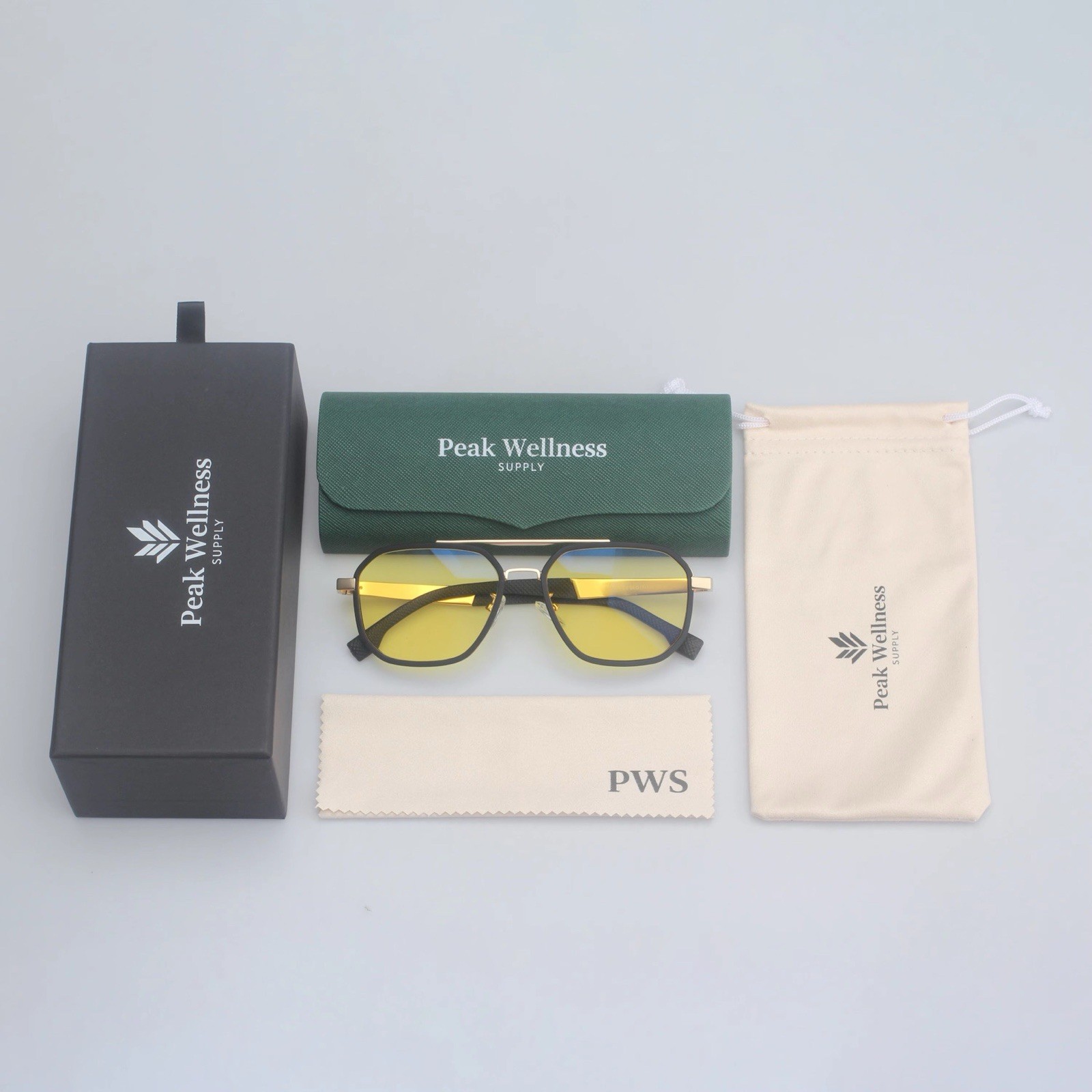 Peak Wellness Supply - Metal Frame Blue Light Blocking Glasses Yellow Lenses