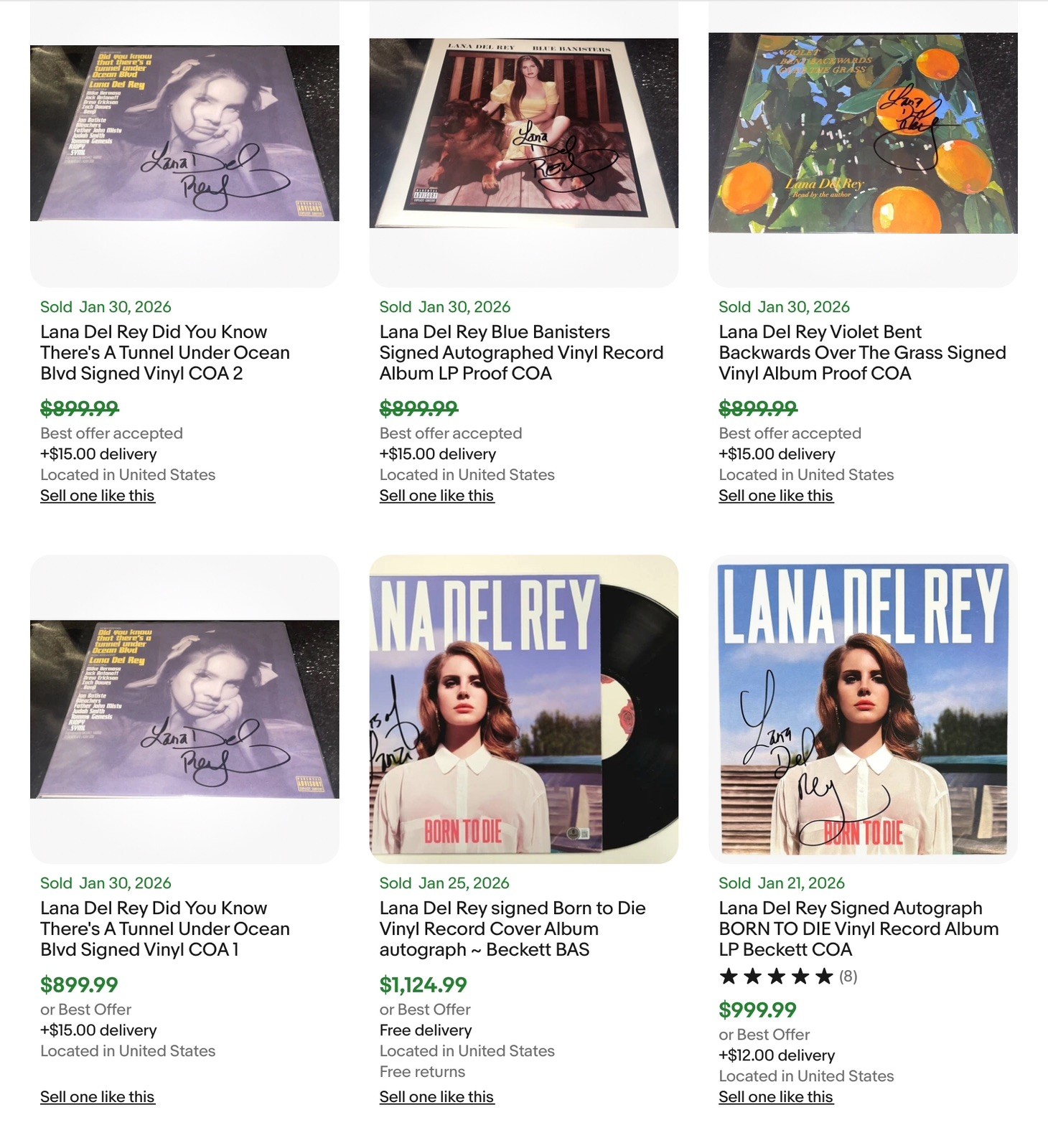 LANA DEL REY SIGNED AUTOGRAPHED TAMBOURINE “BIG & BOLD” ONE OF A KIND GEM 💍