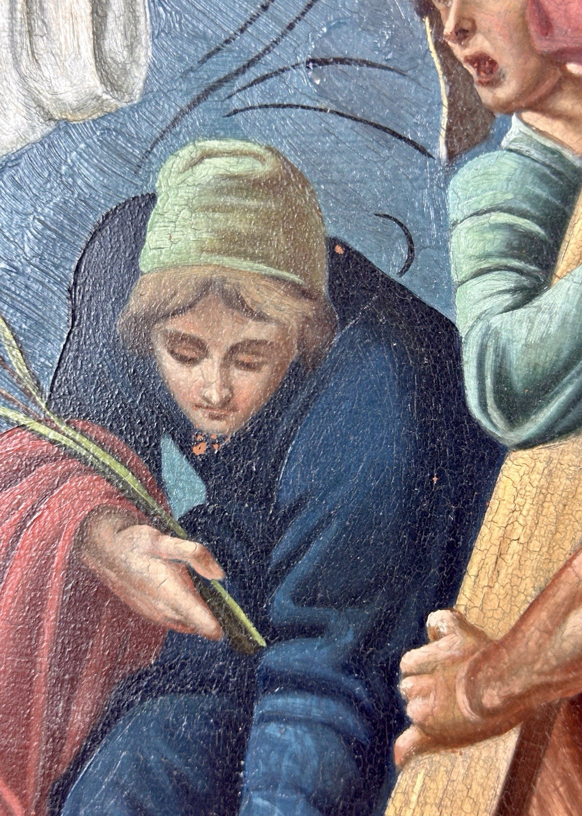 Antique (Late1800’s ) Oil Retablo on Copper , One of ‘14 Stages of The Cross’,