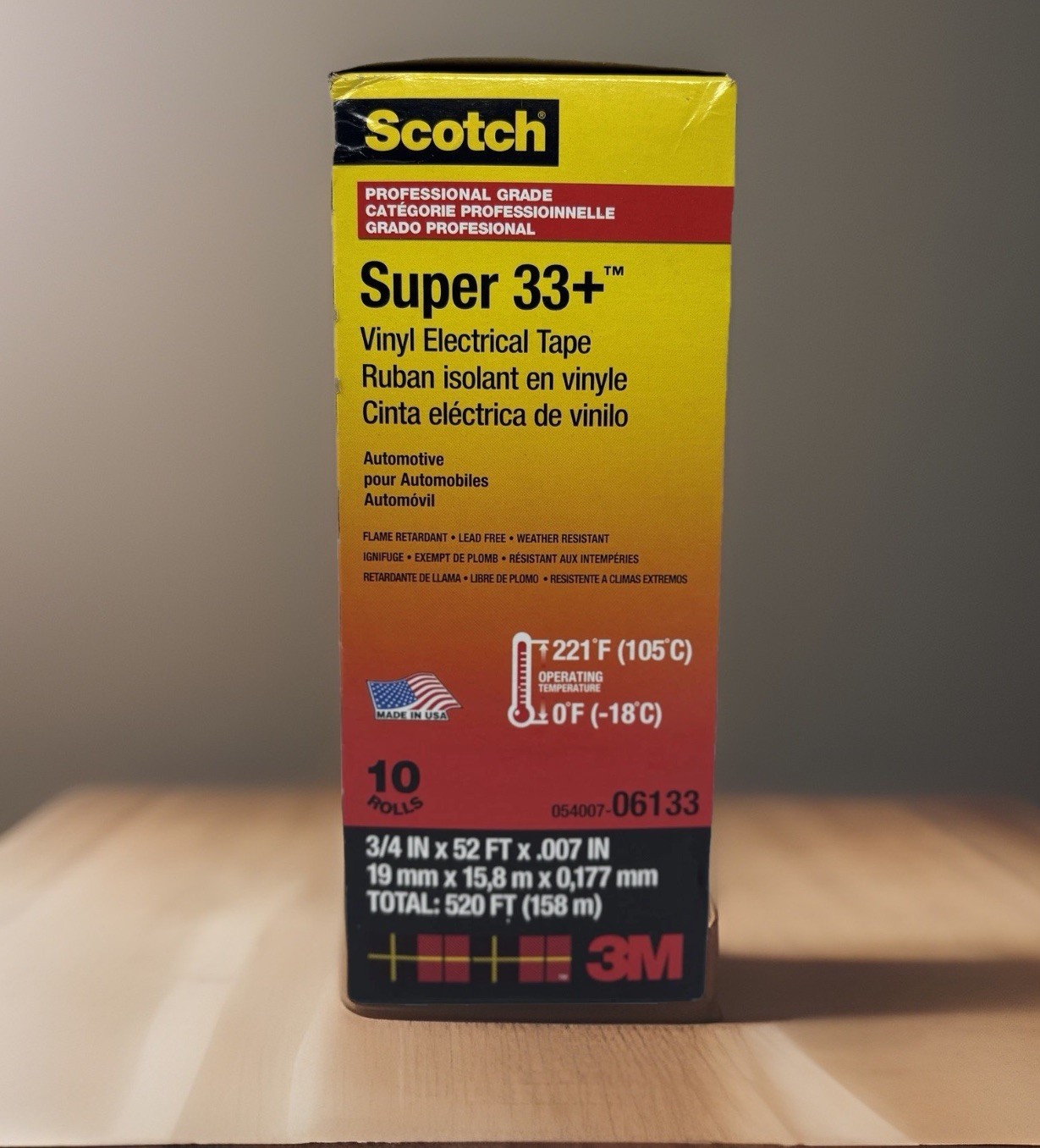 10 Rolls I Scotch 3M Super 33+  Vinyl Electrical Tape 06133  I 52FT I BLACK